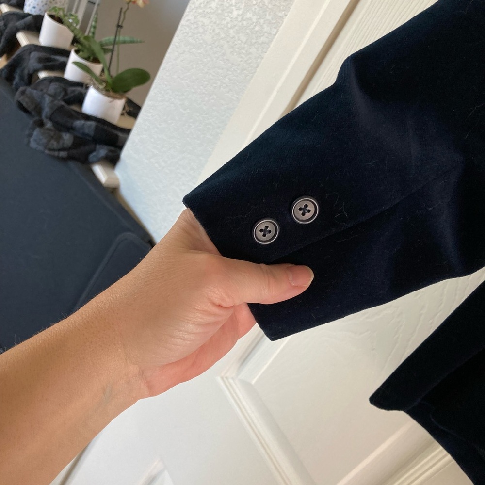 🫐VINTAGE 1990s🫐 GAP Blue Velvet Blazer/Suit Jacket; EUC - Picture 15 of 17